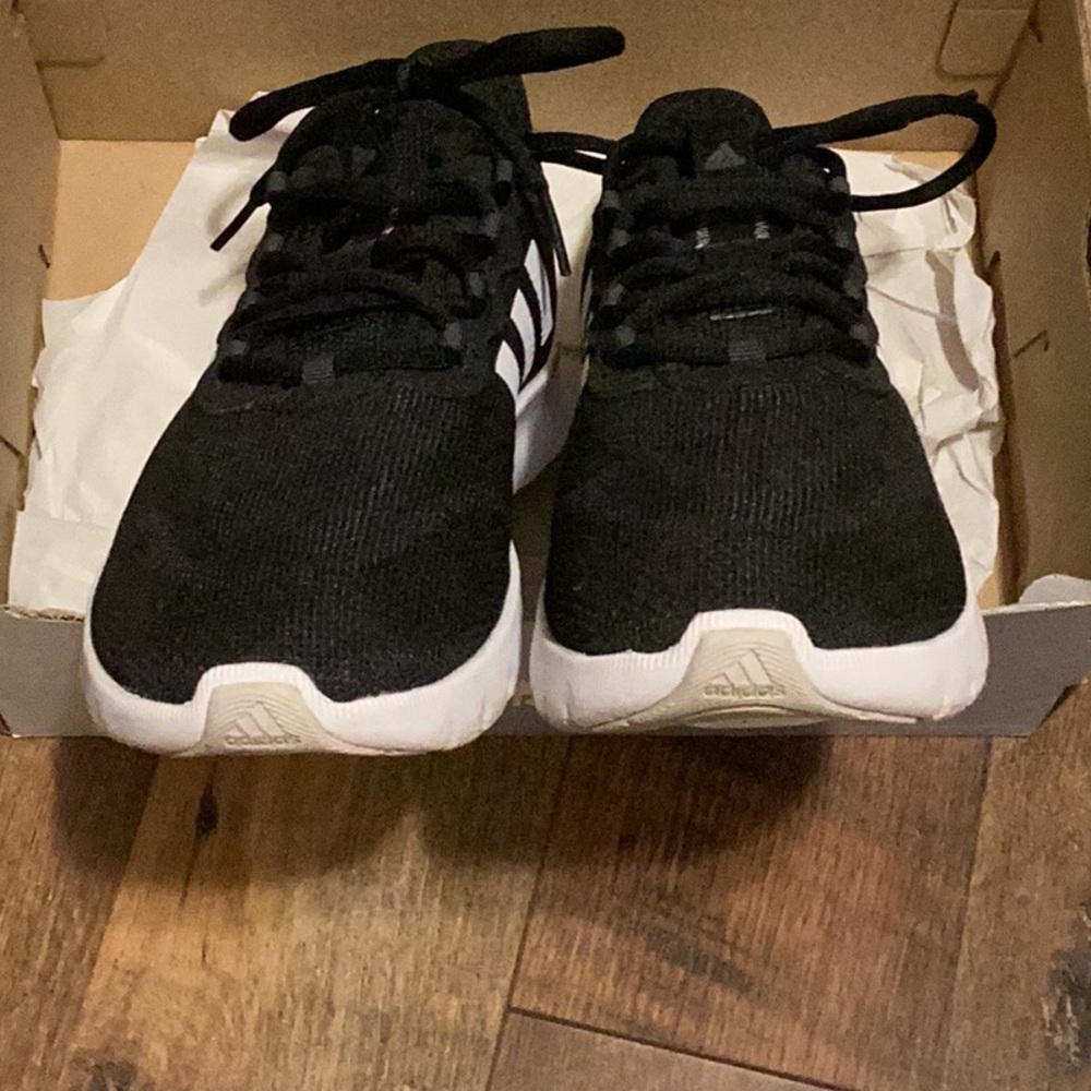 Adidas Nario Move Running Shoes - Black/White Sz 7 - Picture 5 of 10